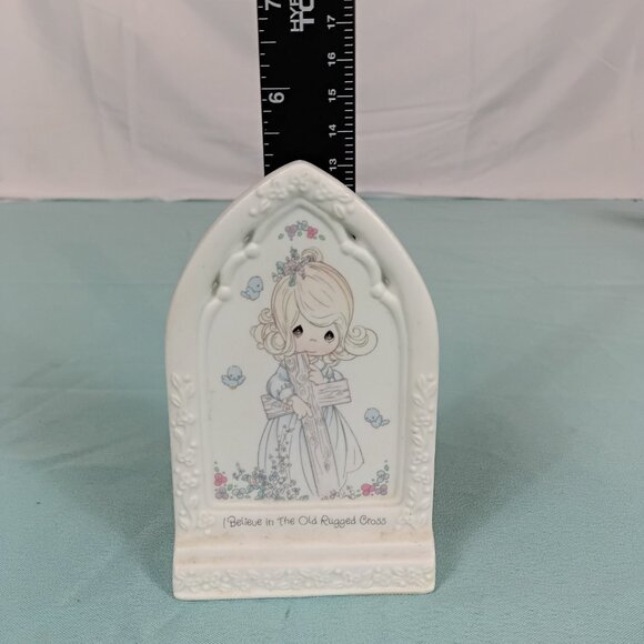 E3-5 Precious Moments I Believe In The Old Rugged Cross Plaque Enesco Porcelain - Picture 4 of 5